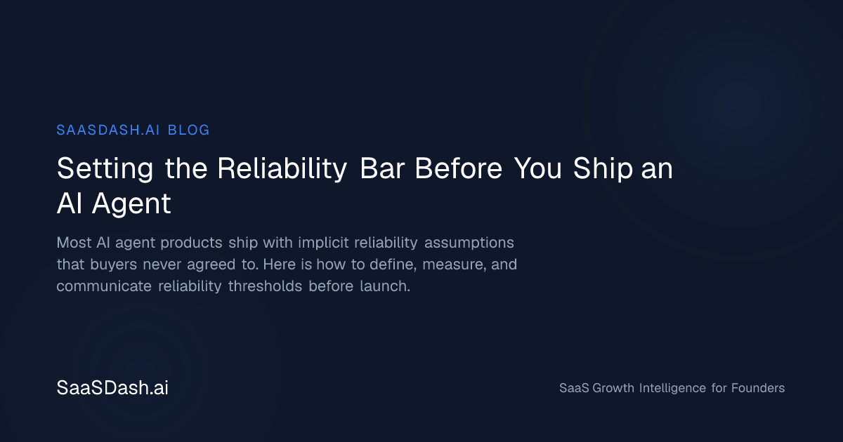 Setting the Reliability Bar Before You Ship an AI Agent — SaasDash.ai Blog