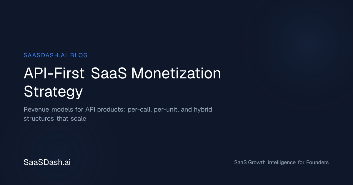 API-First SaaS Monetization: Revenue Models for API Products — SaasDash ...