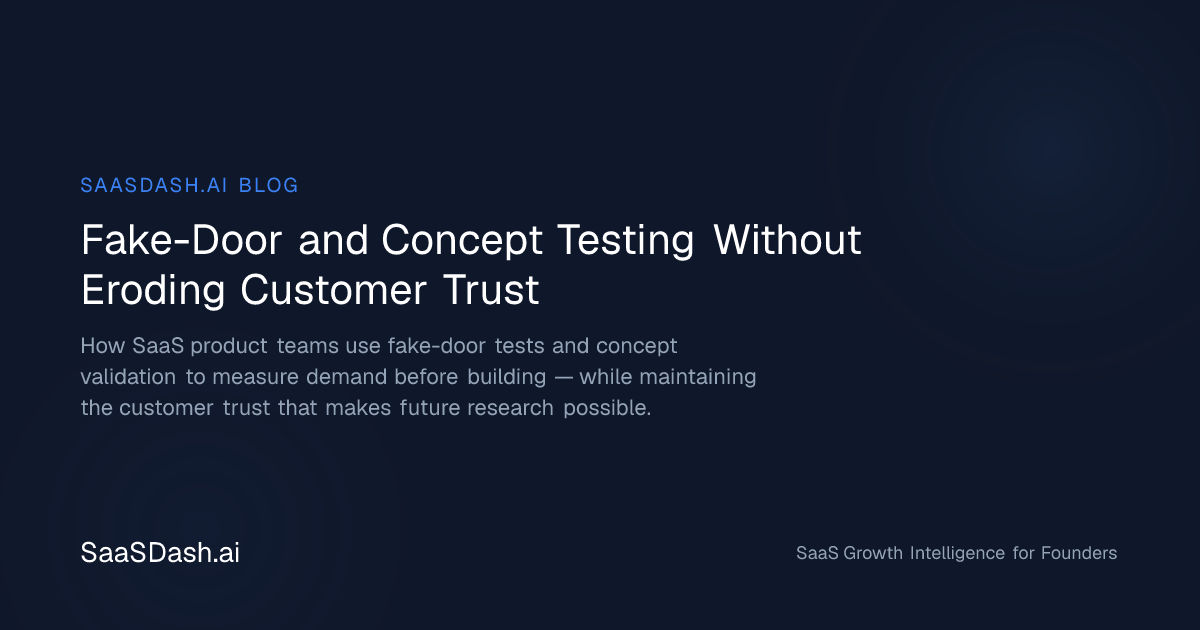 Fake-Door and Concept Testing Without Eroding Customer Trust — SaasDash ...