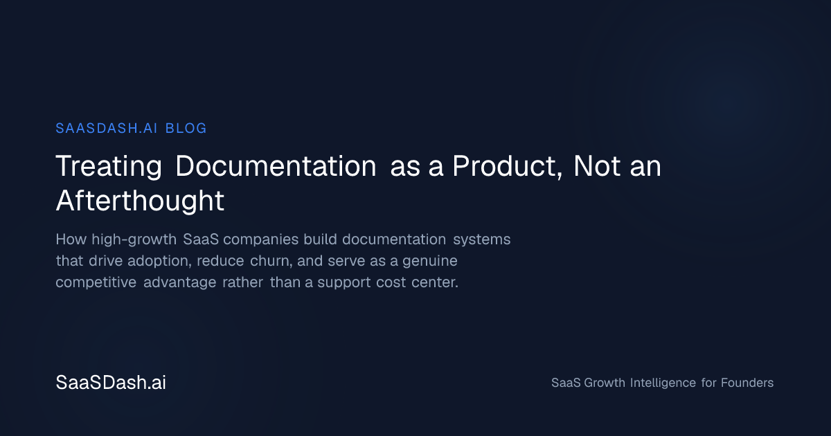 Treating Documentation as a Product, Not an Afterthought — SaasDash.ai Blog