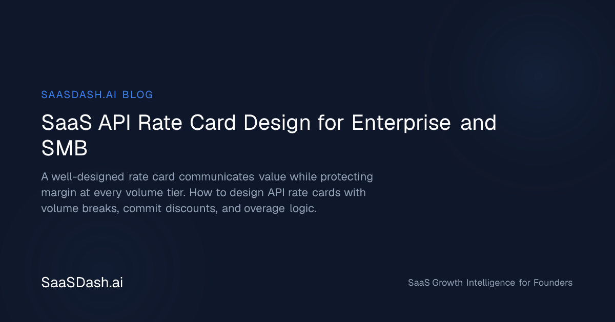 SaaS API Rate Card Design: Pricing the Unpredictable — SaasDash.ai Blog