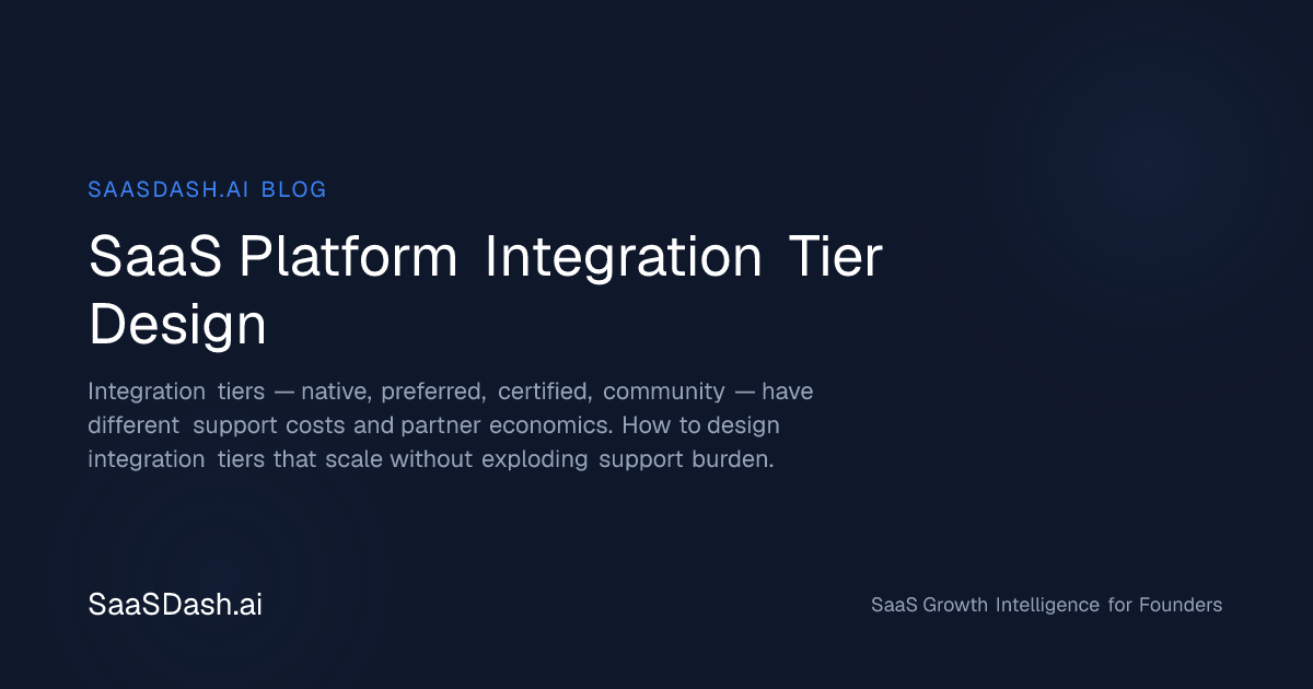 SaaS Platform Integration Tier Design (Free to Premium) — SaasDash.ai Blog